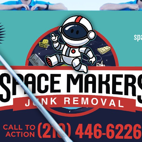 Fun and Catchy Junk Removal Service Truck Wrap - Space Theme Réalisé par GrApHiC cReAtIoN™