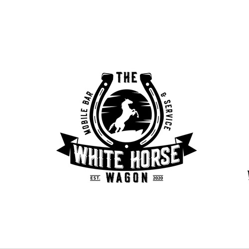 Logo For Mobile Bar (converted horse trailer) called The White Horse Wagon Design by Sava M- S Design
