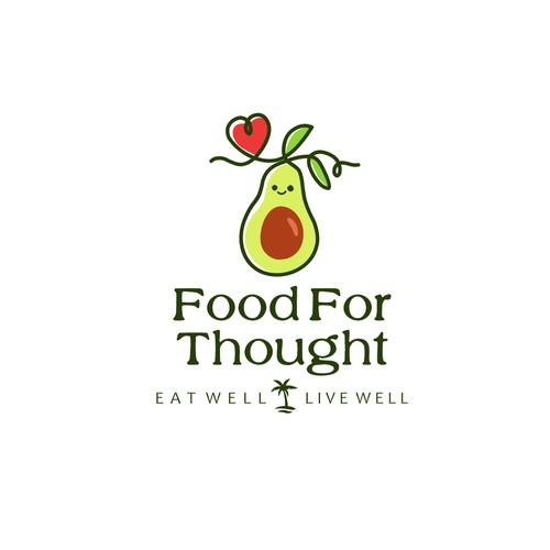Fresh, Playful Island-Inspired Logo for Food For Thought – Organic Café & Market in the Florida Keys Design by nindadian