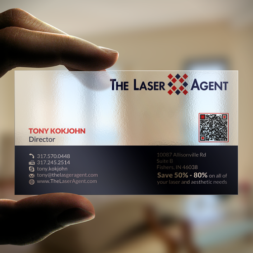 Create a modern, memorable business card for The Laser Agent! Design by ™SF_Design™