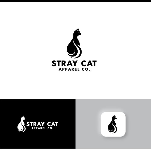 Logo for Stray Cat Apparel Co. - Clothing brand that donates 100% to saving cats! Design by Shallu Narula