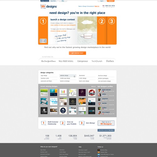 99designs Homepage Redesign Contest Design by Simone Freelance