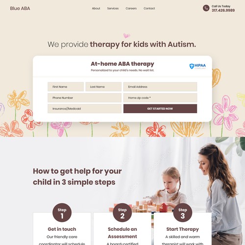 Looking for a friendly and minimalist design for kids therapy Site Design by JVM✅