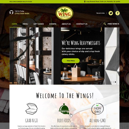 Design A Fresh New Website for The Wing Cafe & Tap House! Design by Udaan Technologies