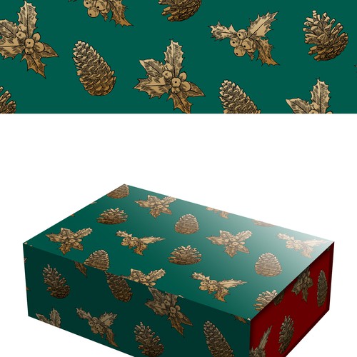 Digital Man ✅さんのDesign a Christmas Pattern for Luxury Decorative Gift Boxesデザイン