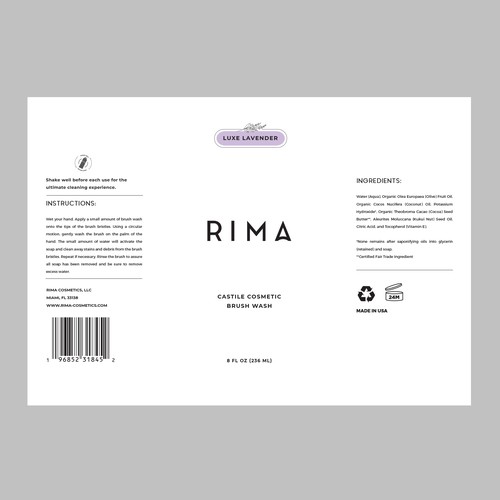 Minimalist Label for a luxury brand of cosmetic brush washes Design by Tanzina5