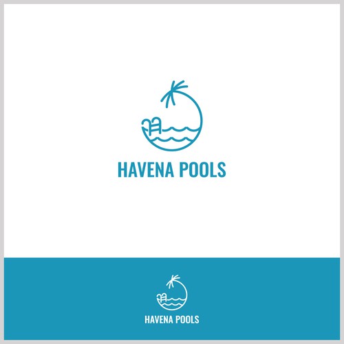 Pool company looking for a tropical  logo and business card Design by sesaldanresah