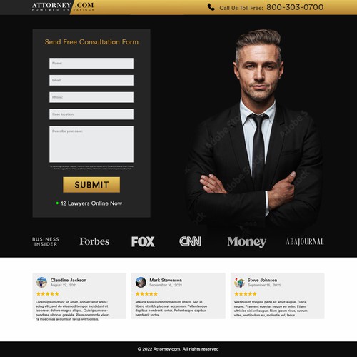 Design a Landing Page for Attorney.com Design by Umetnick