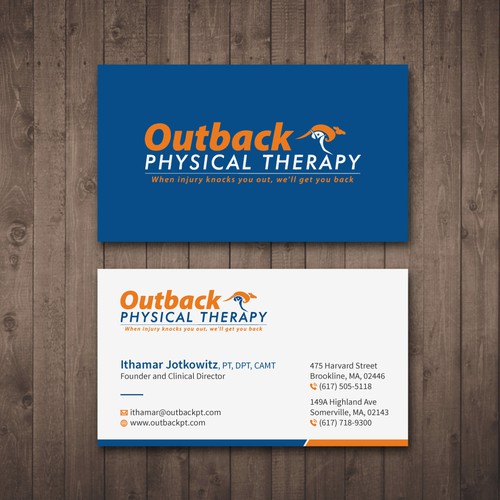 Business card for 2 clinic physical therapy office Design by Tcmenk