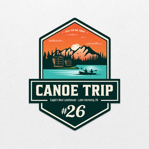 Fun Canoe Trip Logo Design - Annual need! Design by CervusDesigns