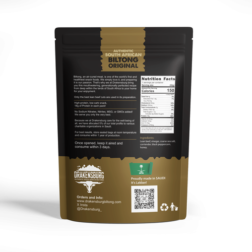 Hipster professional adventure biltong food packaging Design by syakuro