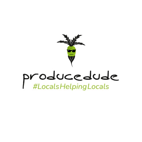 Local produce box logo. Featuring husbands large chin beard and veggies intertwined.  Brand Packaging box. Design by kolebri