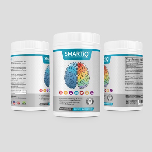 Brain Supplement Label Design Design réalisé par DesignSBS