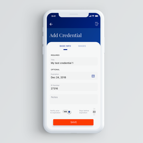 Design UI/UX for credential monitoring iOS app. Design by Bovan