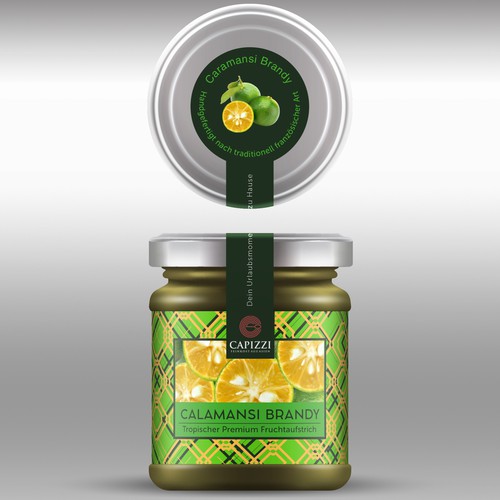 Label for exclusive fruit spreads made of tropical fruit Design by sarapaheylo