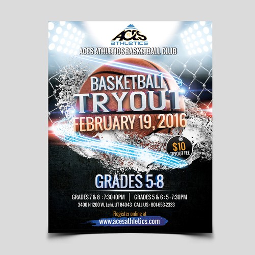 basketball tryouts flyer