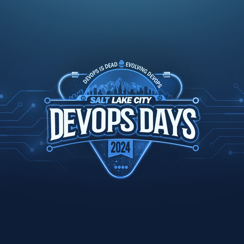 Evolution of DevOps - during Pi day - website and print logo Design by Maria Angelica Gomez