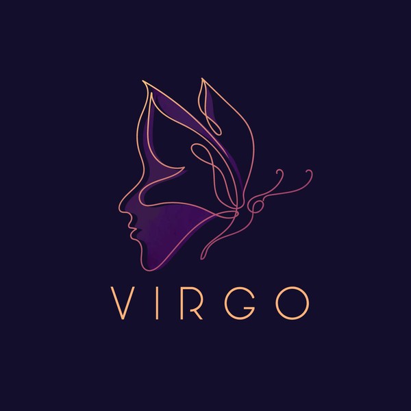 Elegant logo concept for Virgo-spiritual accessories