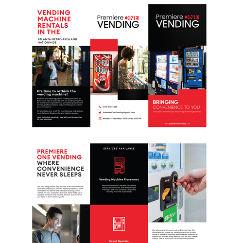 Need an informative yet powerful/ eye catching  brochure for my vending machine company Design by SUBHADIP BISWAS