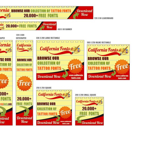 California Fonts needs Banner ads デザイン by ConceptAlley