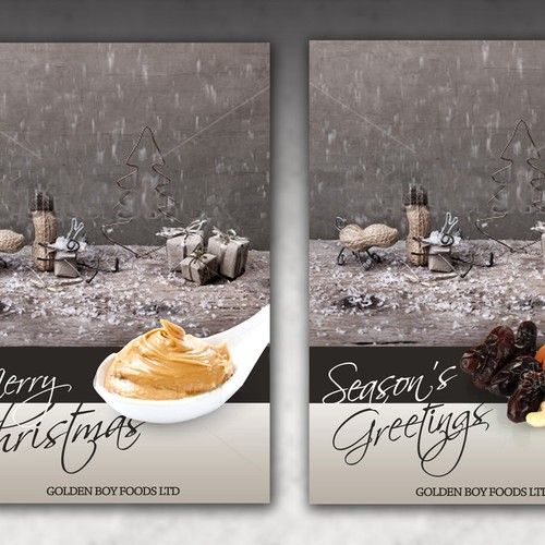 card or invitation for Golden Boy Foods Design by 99idesign