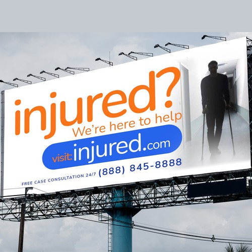 Injured.com Billboard Poster Design Diseño de Kosmos Creatives