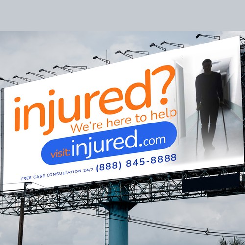 Injured.com Billboard Poster Design Design by Kosmos Creatives