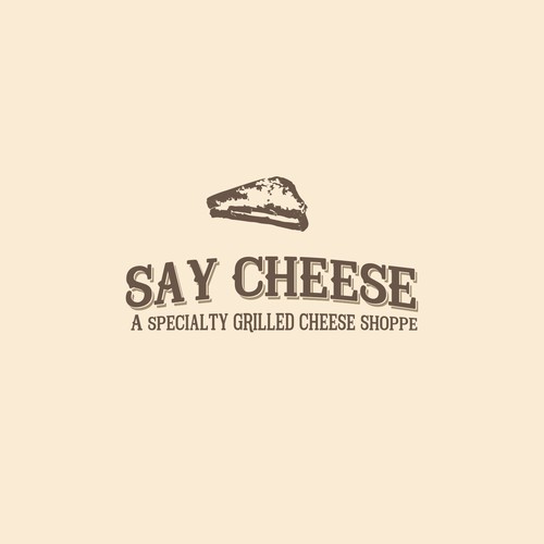 Create a captivating grilled cheese store logo with clean lines. The