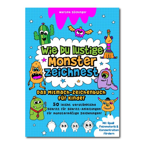 Design a cheerful cover for a monster drawing book for children Design by ALINAsINK