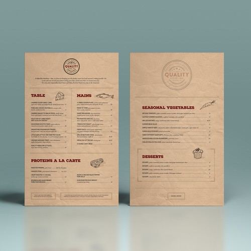 Create an unique yet professional menu for truly Farm to Table restaurant to be opened in Sedona, AZ Design by AnitaSt