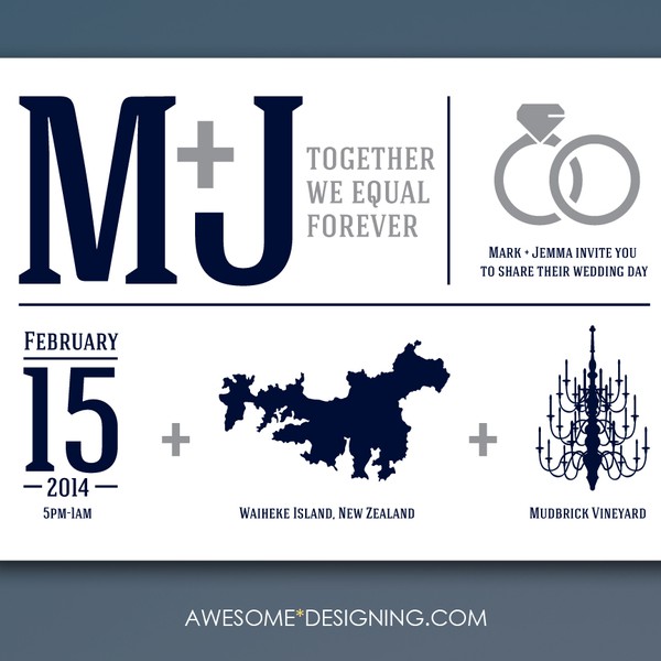 Create the next postcard or flyer for Mark & Jemma's Wedding