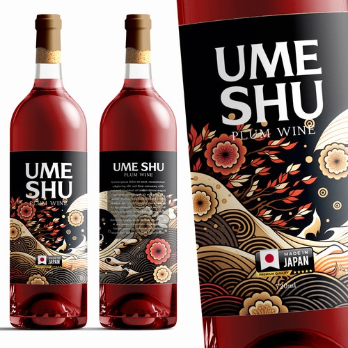 JAPANESE UME SHU Label design for lady 25-30 Design by rizal hermansyah