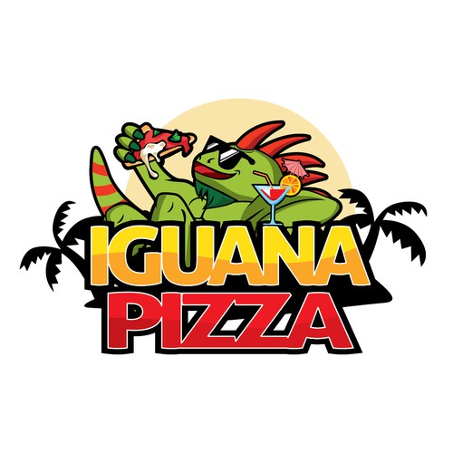 Create a playful logo for Caribbean "Iguana Pizza" restaurant Design by CAKPAN