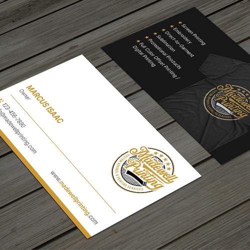 Business Card for a Custom Clothing/Product Business Design by Taaiebah