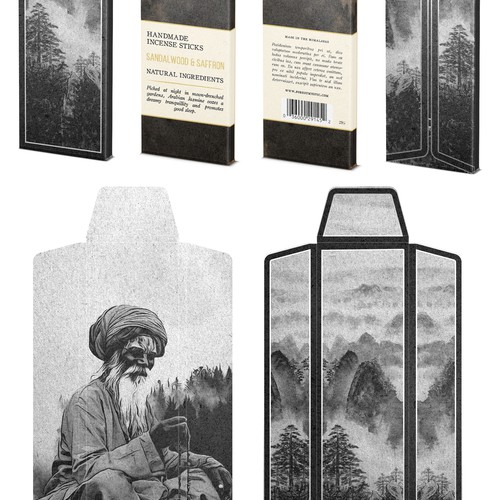 Mystical and elegant packaging for handmade natural incense Design by bcra