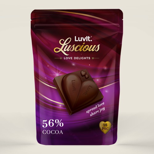 Design a standout label for a Premium Chocolate Homepack Design by Radmilica