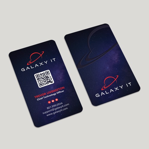 Create a Stellar Space-Themed Business Card for Galaxy IT Design by Rskylight