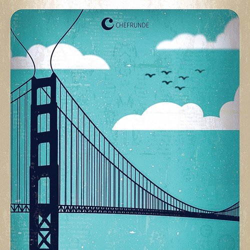 Design a retro "tour" poster for a special event at 99designs! Diseño de Sefroute1
