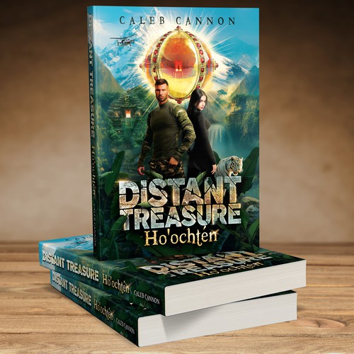 Fiction Book Cover for a Vibrant Jungle Adventure Design by roppix