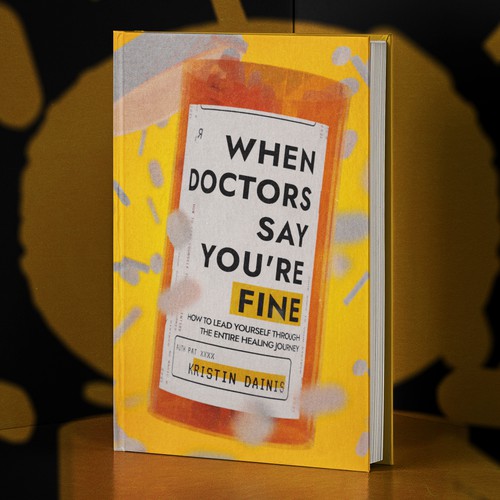 Design a bold book cover to help chronically undiagnosed patients find answers and heal. Design by MuchuuWorks