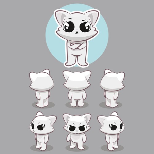 2D Cat Character Design for game Design by ben prideland_studio