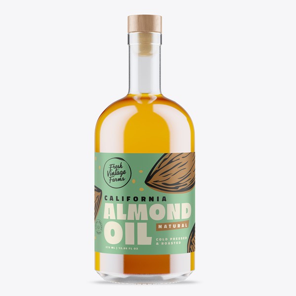 Design by MKaufhold titled "Rebranding Almond Oil Label"