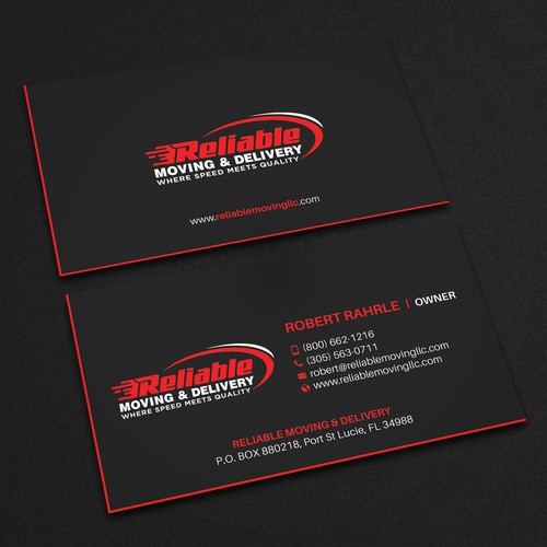 Business Card Design for Moving Company Design by Seerat Razzaki