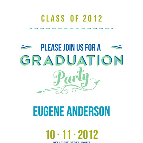 Picaboo 5" x 7" Flat Graduation Party Invitations (will award up to 15 designs!) デザイン by : : Michaela : :