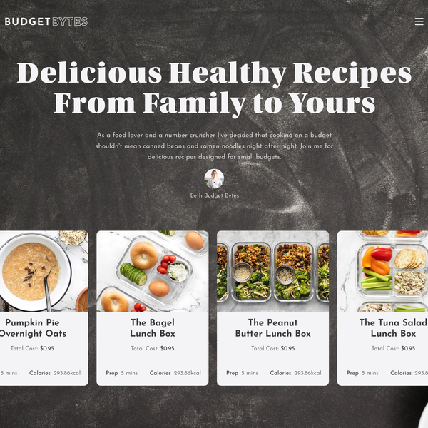 Fun shot menu for meal prep