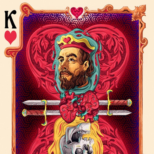 We want your artistic take on the King of Hearts playing card Design by ArtGloz