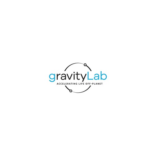 Space exploration logo - orbiting artificial gravity laboratory Design by Planet Nova