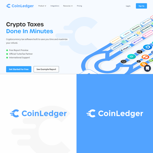 We need a new, powerful logo for our company rebrand to CoinLedger! Design by chandra.k