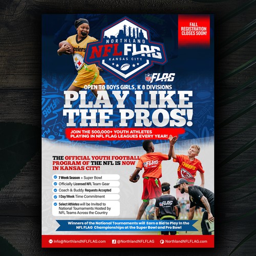 Enticing Youth Sports Flyer for School Distribution - NFL FLAG Design by ektadevesh