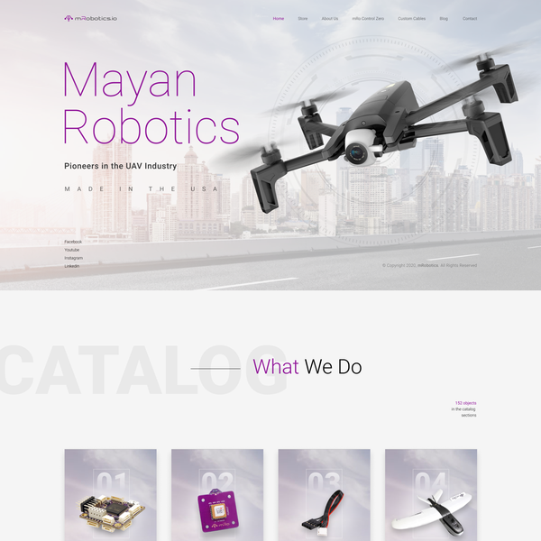 Design by Alex Klochko titled "Web concept for Mayan Robotics"